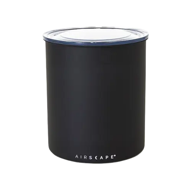 Danes Specialty Coffee Airscape Kilo 8-inch large coffee storage canister in charcoal color with airtight lid.