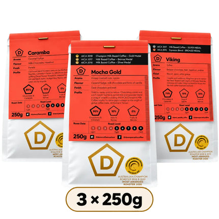 Milk Coffee Blend Sampler Pack (3 × 250g)
