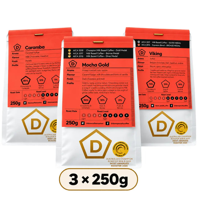 Milk Coffee Blend Sampler Pack (3 × 250g)