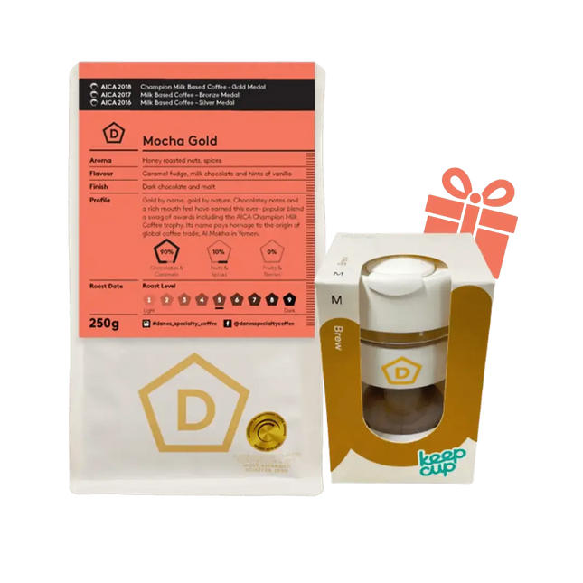 Keep Cup Bundle - 1kg Mocha Gold - Danes Coffee Roasters