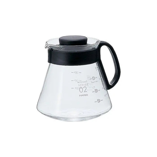 Black Hario V60 Server 02 brewing equipment with a sleek design for pour-over coffee by Danes Specialty Coffee.